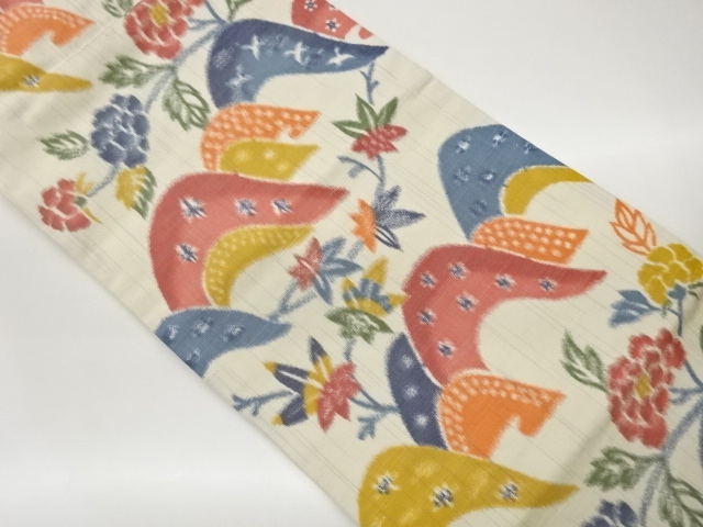JAPANESE NAGOYA OBI / WOVEN MAPLE LEAVES